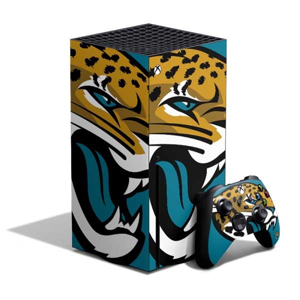 Skinit Decal Gaming Skin Compatible with Xbox Series X Bundle - Officially Licensed NFL Jacksonville Jaguars Large Logo Design