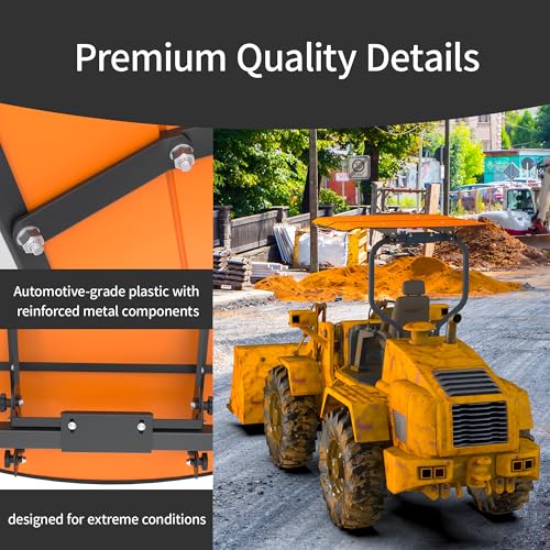 Orange Tractor Canopy for ROPS 53-3/8" x 53-3/8" – Sunshade Roof for Lawn Mowers, Heavy-Duty Mounting Brackets, Non-Fading High-Density Thermoplastic (Adds About 4" to Tractor Height)
