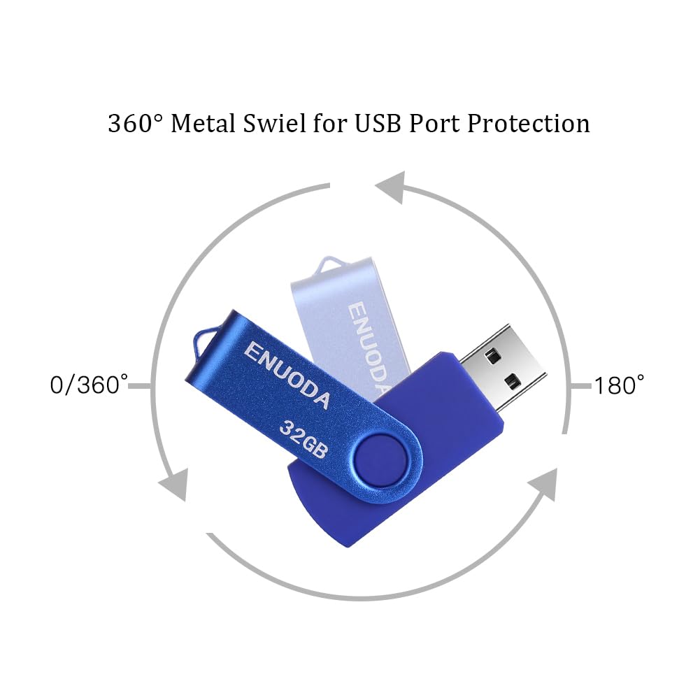 ENUODA Chiavetta USB 32GB 3 Pezzi Pen Drive USB 2.0 Unità Pennetta Memoria Stick per Archiviazione Dati con Luce LED (Nero Blu Rosso)