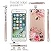 JAHOLAN Compatible with iPhone SE 2022, iPhone SE 2020 Case, iPhone 7 8 Case, Cute Girl Floral Design Clear Slim Cover Case for iPhone 6/6s/7/8/SE 2020 2022 Rose Flower