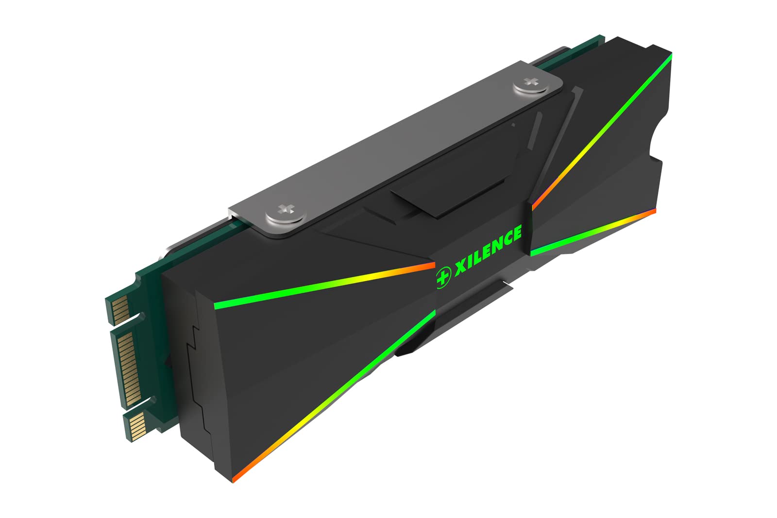 Dissipateur Thermique GLINT Pour SSD M.2 - Refroidissement ARGB, Aluminium Fin, Compatible Tous Modèles - Noir