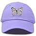 DALIX Pink Butterfly Hat Cute Womens Gift Embroidered Girls Cap in Lavender