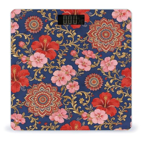Báscula digital floral para peso corporal hasta 180kg miniatura 1