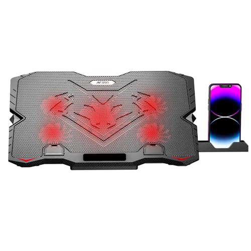 Ant Esports NC190 Laptop Cooling Pad Laptop Cooler with Mobile Holder 1 * 1 125mm and 4 * 1 60mm Quite Red Fans LED Display Laptop Holder 5 Height... - Image 4
