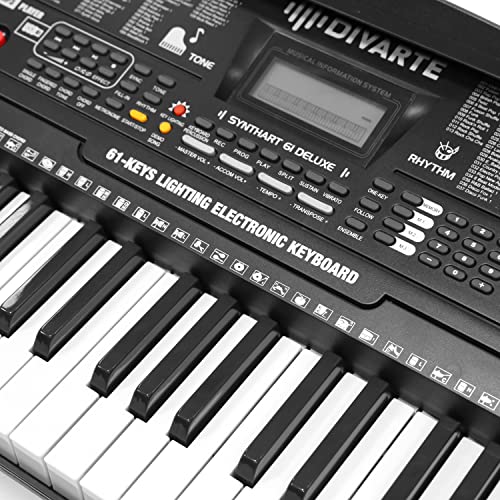Synthétiseur arrangeur Divarte Synth’art 61 Deluxe avec haut-parleurs intégrés Piano numérique 61 Touches avec LED, 255… - Les Beatles, Paul McCartney, John Lennon, RIngo Starr, George Harrison Synthétiseur arrangeur Divarte Synth'art 61 Deluxe avec haut-parleurs intégrés Piano numérique 61 Touches avec LED, 255… – Image 5