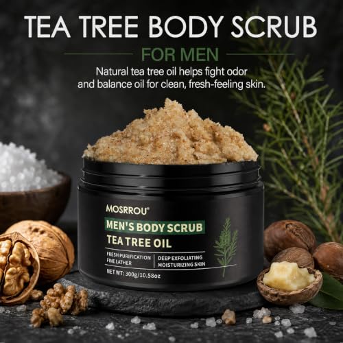Image of Men's Body Scrub Tea Tree Oil Exfoliating Body Wash Body Scrub for Men