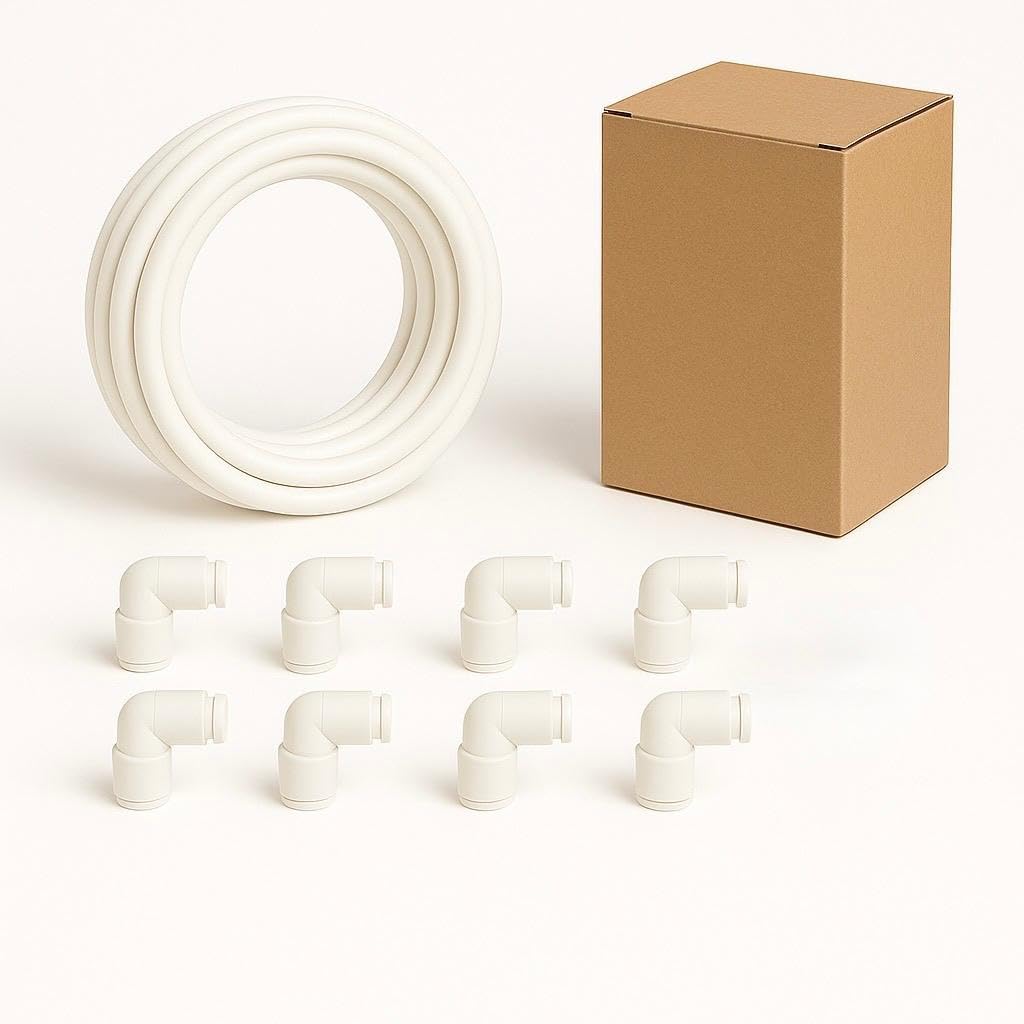 5-Stufen Wasserfilter Set Komplett – Sediment, GAC, CTO, 75 GPD Membran & Post Carbon – Inklusive 8 Anschlüsse & Ersatzschlauch – Passgenau für Umkehrosmoseanlagen – Sauberes & Frisches Trinkwasser
