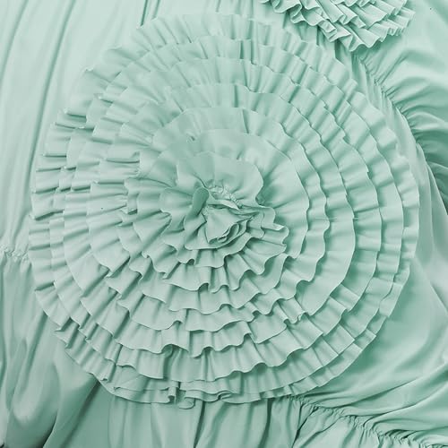 Image of Lush Decor Serena Comforter Set, 3 Piece Set, Full / Queen, Aqua - Cute Comforter - Queen Bedding Set - Blue Comforter Queen Size - Coquette Decor