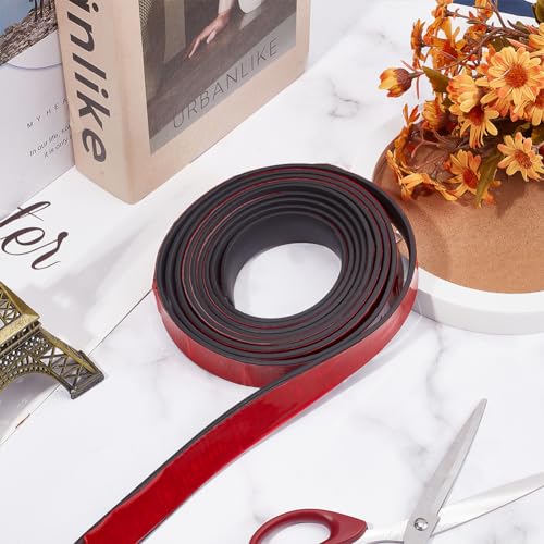 OLYCRAFT 3 m/3.3 Yards Schwarze Selbstklebende Gummistreifen 25.5 mm Breiter Neopren-Gummistreifen 4 mm Dick Selbstklebende Dichtungsgummidichtung Für Dichtungspads Dichtungen Bastelschutz