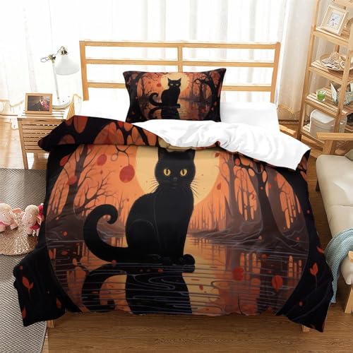 Housse de couette chat 3D de qualité supérieure en microfibre douce avec fermeture