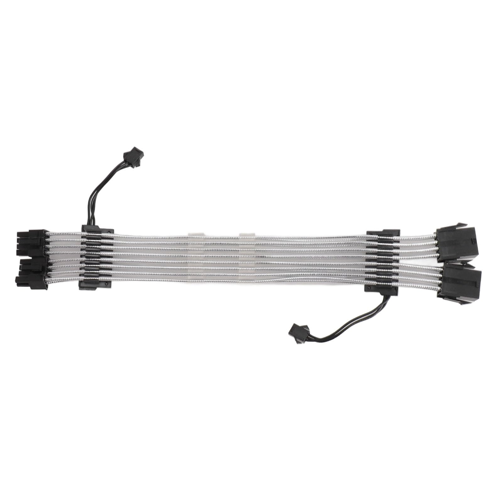Kit di cavi di alimentazione RGB con doppio LED per illuminazione ARGB migliorata per PC da gioco, 2 cavi di prolunga a 8 pin, 18 AWG, plug and play, 1 unità (nero)