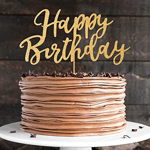 Humairc Set van 2 Gouden Cake Toppers, Gelukkige Verjaardag Cake Toppers Sprankelende Gouden Meisjes Dames Kids… - Image 7