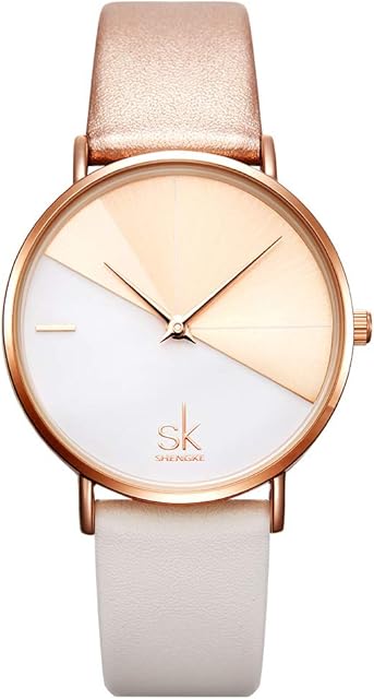 SHENGKE SK Fashion Women Watches Leather Band Simple Female Watches Decent Casual Waterproof Lady Watch