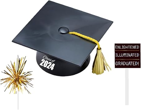 CakeSupplyShop Small Mini Graduation Cap/Hat Cake Decoration Food Topper & Centerpiece Deluxe Kit