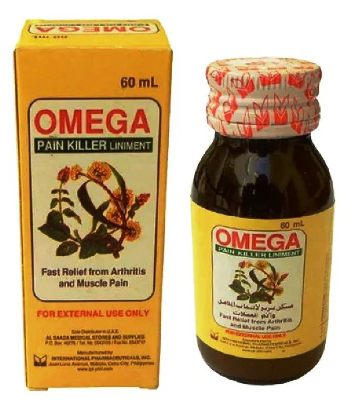 OMEGA Pain Killer Balm Relief Liniment Oil for Arthritis and Muscle Pain 60ml Imported (Pack of 1) (B0CLNNQYGP) Amazon Price History, Amazon Price Tracker