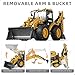 SHINESIGNAL Excavator Backhoe Toys, 1/50 Metal Die-cast Excavator Front Loader Bulldozer Construction Vehicle Model Decoration Gifts for Kids Grandkids Christmas Birthday