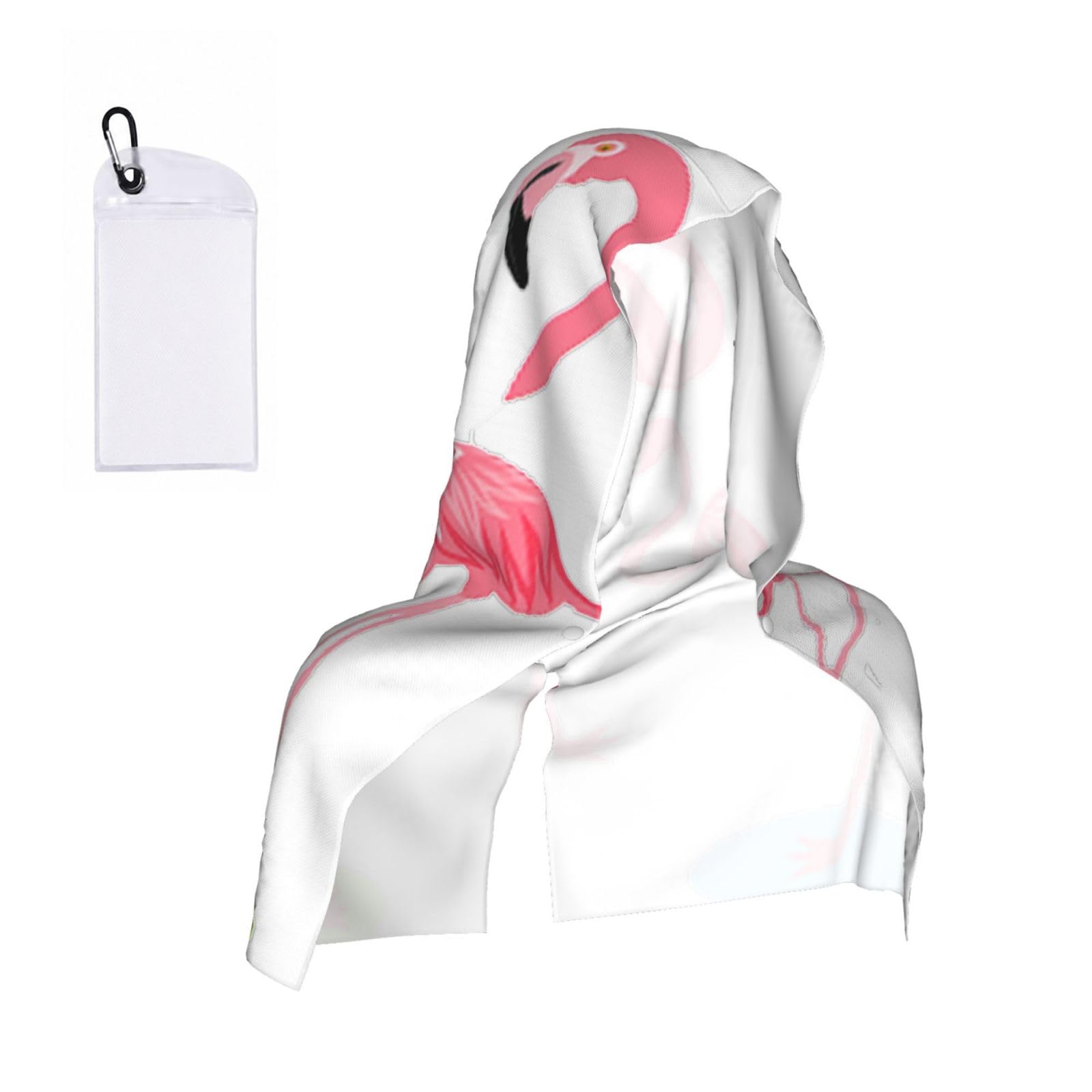 DUWAA Four Flamingos Print Cooling Hooded Sports Towel, 30×60cm Quick Drying Summer Cool Head Wrap For Neck And Face