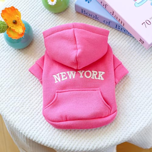 Sudadera con capucha para perro color rosa talla M miniatura 5