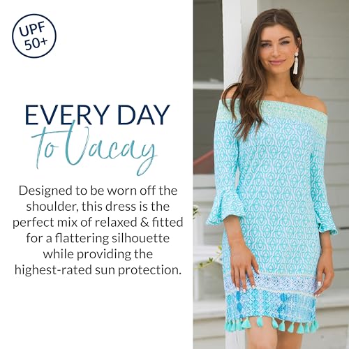 Cabana Life Off-The-Shoulder Women’s Sundress, UPF 50+, Sun Protective Cover-Up, Nylon/Spandex2