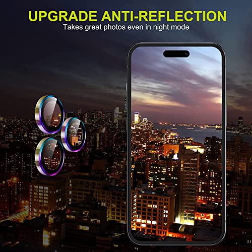 Image of V MOBITE Camera Lens Protector Ring for iPhone 12 Pro | Scratch Resistant Metal Camera Lens Guard | HD Clear Anti-Shock Dustproof Lens Protection Cover | Easy Installation Rainbow