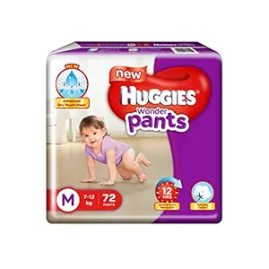 Huggies Wonder Pants Comfort Pack Medium Size Diapers (130 Count) and Huggies Baby Wipes - Cucumber & Aloe Pack of 2 (144 Wipes)