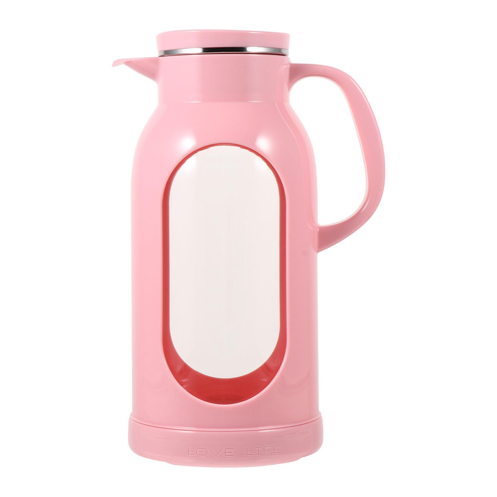 jojofuny Jarra de Agua Transparente de Gran Capacidad Diseño Desmontable y Vertido de Bebida Conveniente, Botella de Vidrio y Acero Inoxidable Adecuado para Uso Doméstico