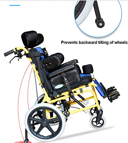 Docim Foldable Wheelchair For Cerebral Palsy Children's And Elderly, Manual Transport Wheel Chairs With High Backrest, Easy To Travel, Locking Hand Brakes #TOP3