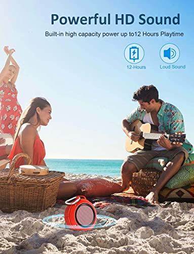 Image of Kunodi Outdoor Waterproof Bluetooth Speaker, Wireless Portable Mini Shower Travel Speaker with Subwoofer, Enhanced Bass, Built in Mic for Sports, Pool, Beach, Hiking, Camping