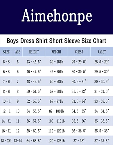 Aimehonpe Boy's Short Sleeve Cotton Dress Shirt And Bow Tie Formal Uniform Solid Button-Down Shirts, Royalblue, Small #TOP5