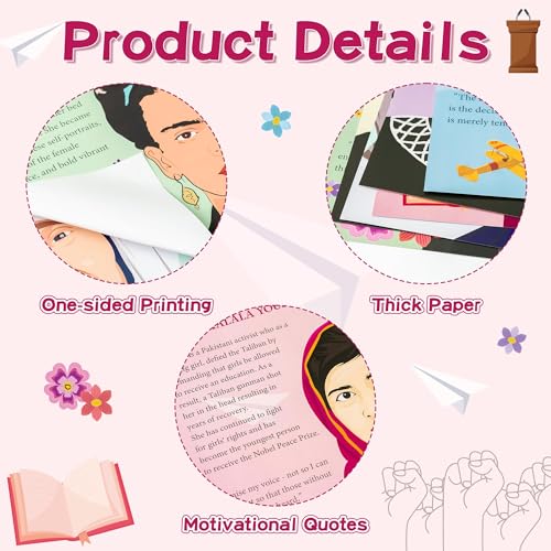 Image of Fiupan Female Inspirational Wall Print - Back to School Month Feminist Encouragement Quotes Poster Unframed Artwork Gifts, Powerful Women Motivational Art Decoration for Girls Women School Office