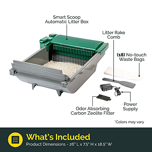 Pet Zone Smart Scoop Litter Box Value Pack, Self Cleaning, Hands-Free Large Litter Box, Easy to Clean