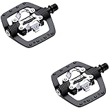 cyclingcolors paire de pédale vélo VTT noir semi automatique aluminium forgé 100x101mm compatible avec SPD axe 9/16