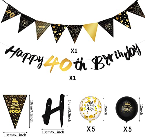 Il kit di 12 decorazioni per il 40° compleanno