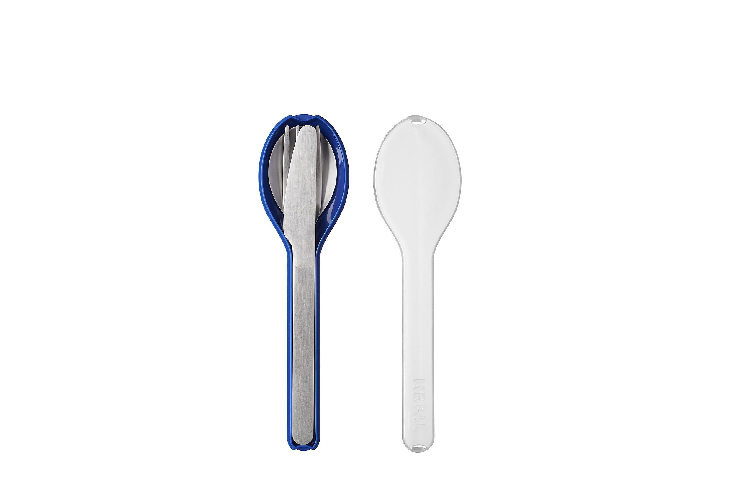 Mepal – Cutlery 3-Piece Set Ellipse – Cutlery Set On The Go - Consists of A Knife, Fork & Spoon - Cutlery Set with Travel Case – Stainless Steel - Vivid Blue