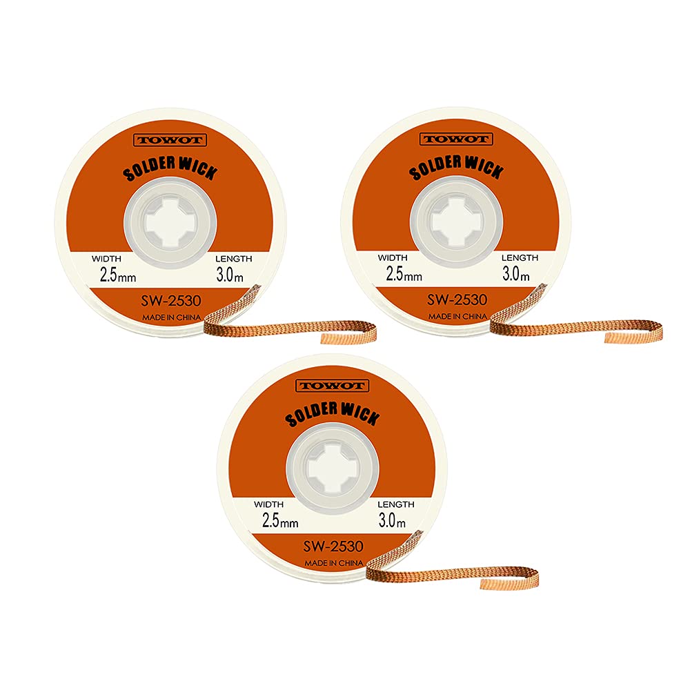 KELLYSHUN KL-533 No Clean Soldering Flux & Solder Wick,Soldering Flux For Electronics Soldering 10CC/Bottle (1 PACK), 4.9Ft Desoldering Wick (2 PACK