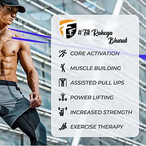 Image of FirstFit Natural Rubber Pull Up Band, Exercise Resistance Bands for Strength Training, Home Fitness, Crossfit, Stretch Exercises, Powerlifting Stretch Band (Medium: 25-65lbs)