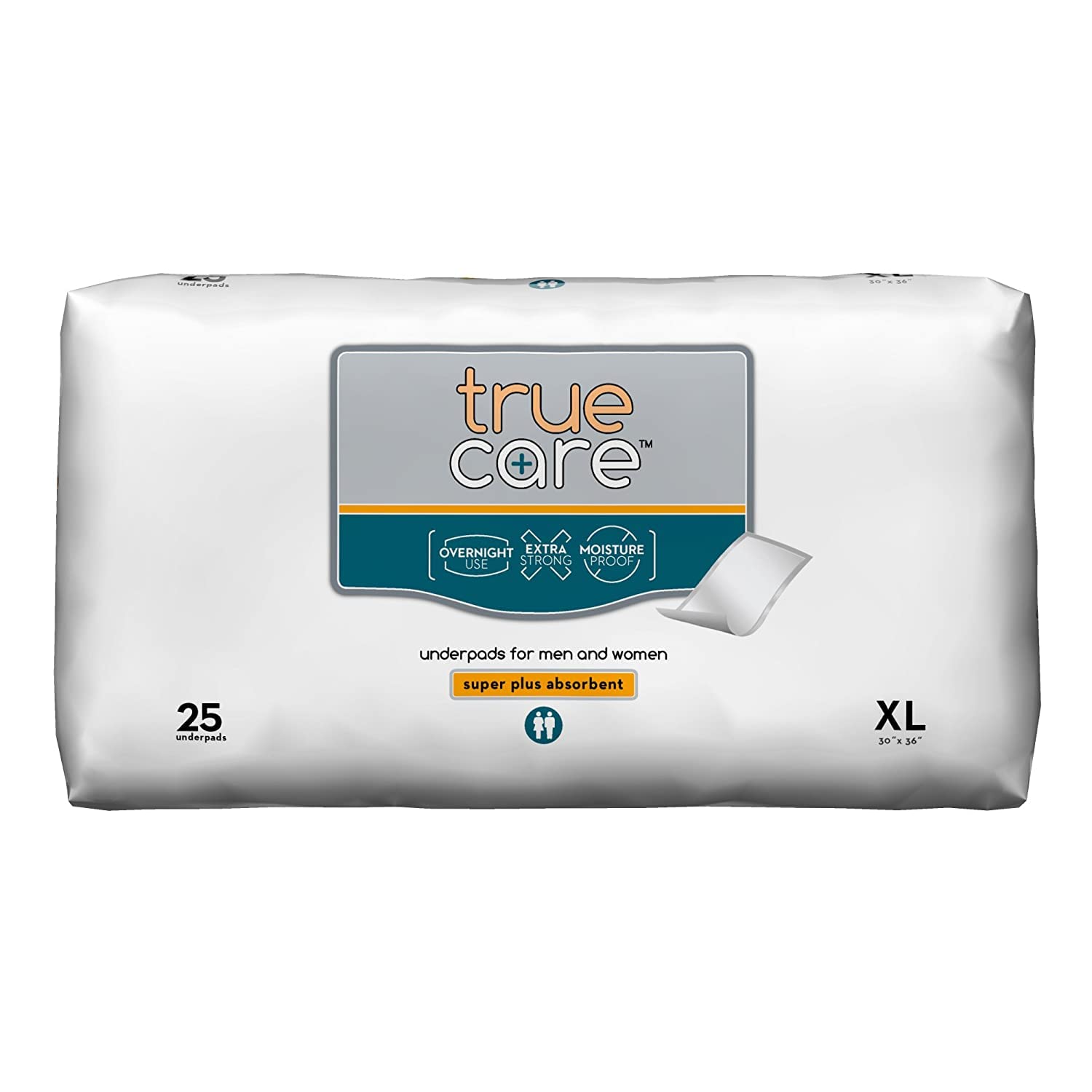 Super Absorbent True Care Incontinence Underpads, Extra Large, 30