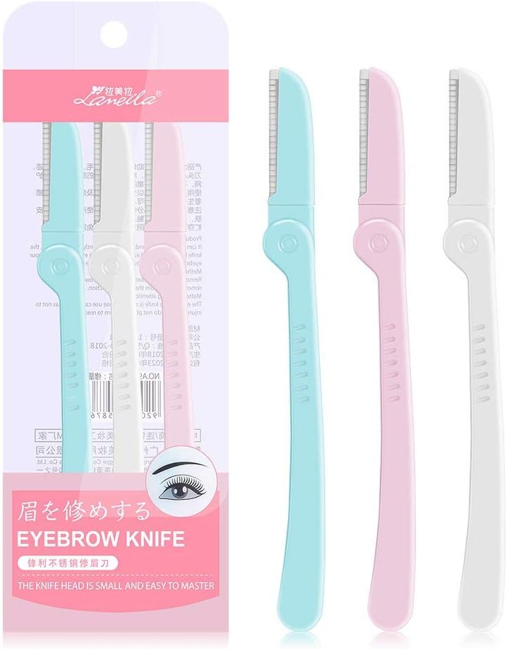 3 Pcs Eyebrow Razor Shaper Facial Hair Women's Trimmer Shaving Grooming Kit