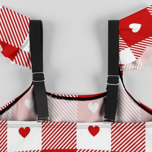 Image of Girls One Piece Swimsuit Polka Dots Ruffles Swimwear Bathing Suits 3-12 Years