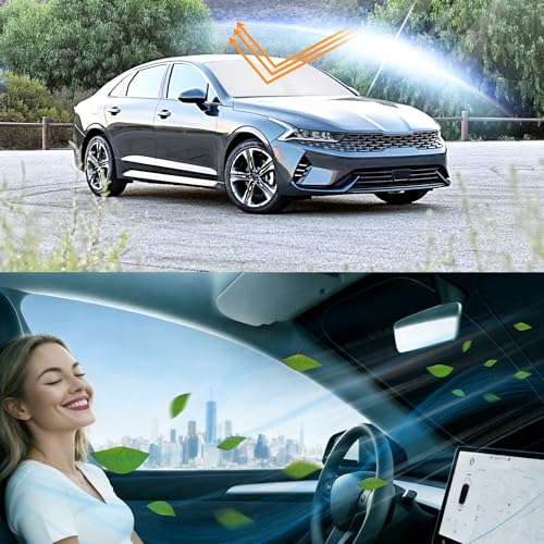 Image of Windshield Sun Shade for 2021-2026 Kia K5 / 2020-2026 Hyundai Sonata