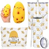 Singhoow 3 Pcs Potato Lovers Gifts Positive Appreciation Potato Gifts Ideas 20oz Tumbler with Lid Straw Makeup Bag and Stress Ball Toy Set, for Christmas Thanksgiving for Employee Coworker