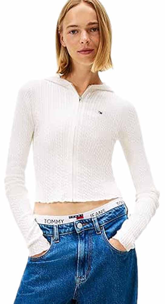 TJW ESSENTIAL ZIPPER HOOD CARDI Kazak Kadın