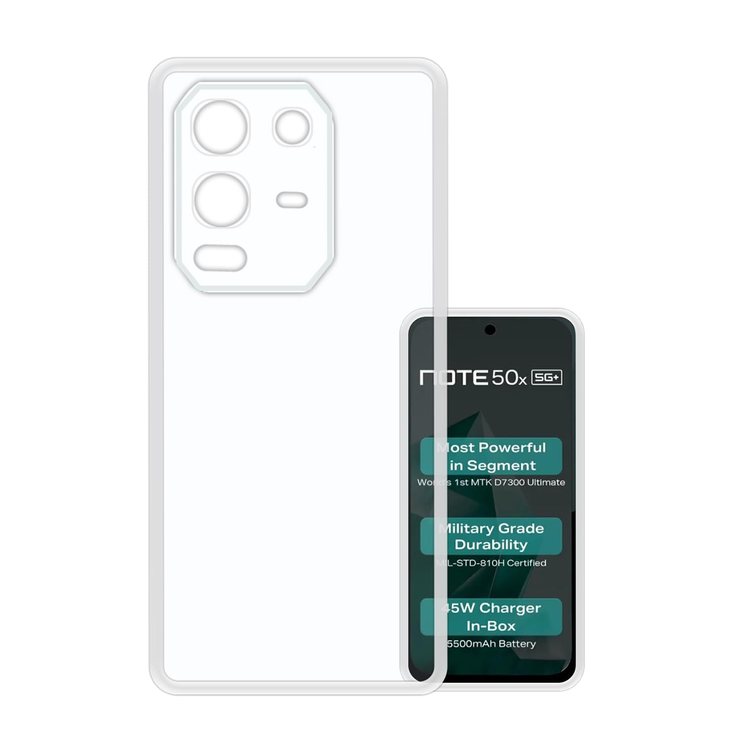 VIDO Transparent Back Case Cover for Infinix Note 50x 5G (Soft & Flexible & Camera Protection Back Case)