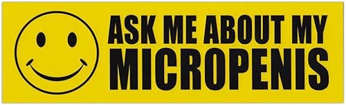 Crazy Novelty Guy Imán de broma, Pregúntame sobre mi micropene (ideal para bromas divertidas, bromas, chistes prácticos), adhesivo magnético para