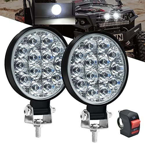 4pcs Round LED Offroad Light,AC/DC 9-36V 2400LM 4.5 inch Pod Fog ...
