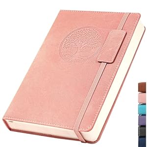 CAGIE Lined Journal Notebook for Women Hardcover Leather Journals for Writing, 256 Pages A5 Journaling Notebooks for Work Girls Diary, 5.7″x8.3″, Pink