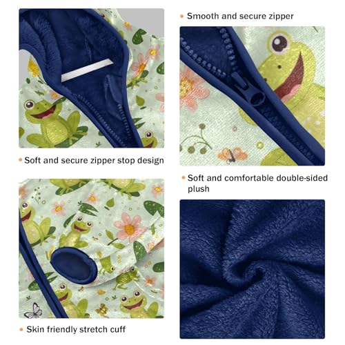 CHIFIGNO Cute Frog Green Toddler Coats Sweatshirt Jacket Sweatshirt Toddler Boy Fall Jacket Boy Winter Coat 9-10Y3