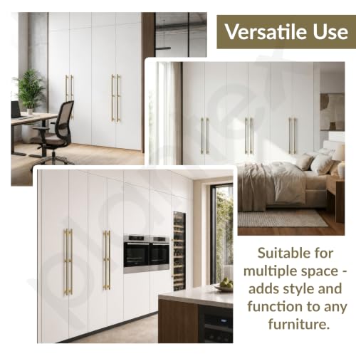 Image of Plantex Aluminium Cabinet Handle /900mm Wardrobe Handle for Home /Cupboard Door Pull-Push Handles for Office - Pack of 1 (DTC-5580, Brass Antique & Gold)