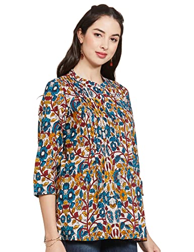 Image of Amazon Brand - Myx Women Cotton Regular Fit Casual Kurti (Available in Plus Sizes)