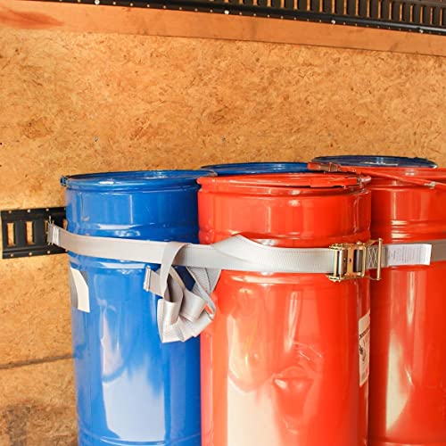 Dc Cargo E-Track Ratcheting Straps Cargo Tie-Downs, (Pack Of 10) 2 X 16 Heavy Duty Yellow Polyester Tie-Down Rachet Straps, Strong Ratchet Strap, E-Track Spring Fittings, Tie Down Motorcycle #TOP4